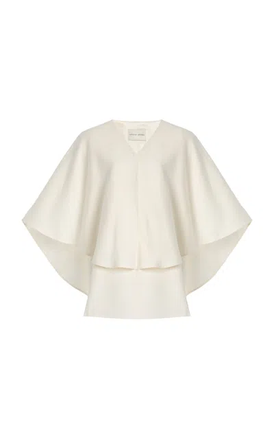 Loulou De Saison Cape-back Crepe Top In Ivory