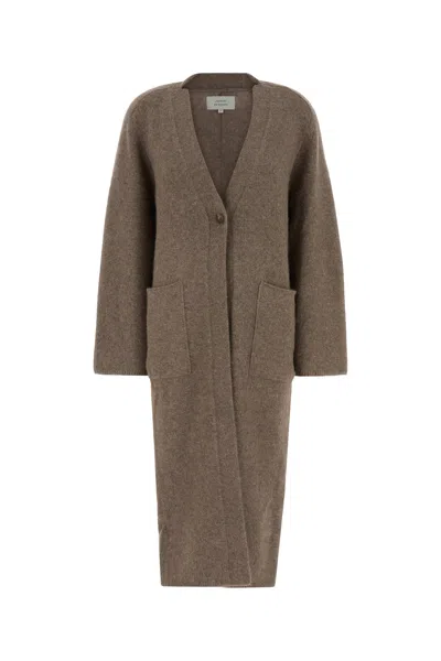 Loulou De Saison Cappuccino Wool Blend Smet Cardigan In Brown