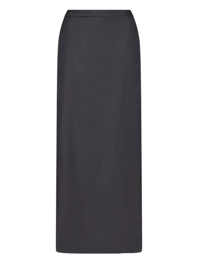 Loulou De Saison Cara Elasticated Waistband Skirt In Gray