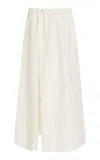 Loulou De Saison Carmen Gathered Maxi Cotton-silk Skirt In White