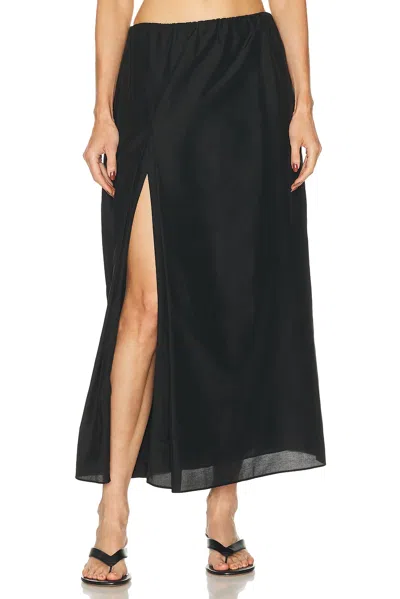 Loulou De Saison Carmen Long Gathered Skirt In Black