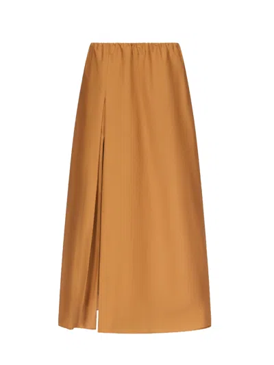 Loulou De Saison Carmen Long Skirt Woman Ocher