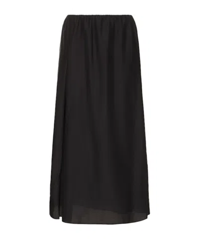 Loulou De Saison Carmen Pleated Midi Skirt In Black