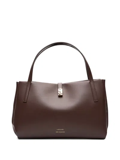 Loulou De Saison Cary Leather Tote Bag In Brown