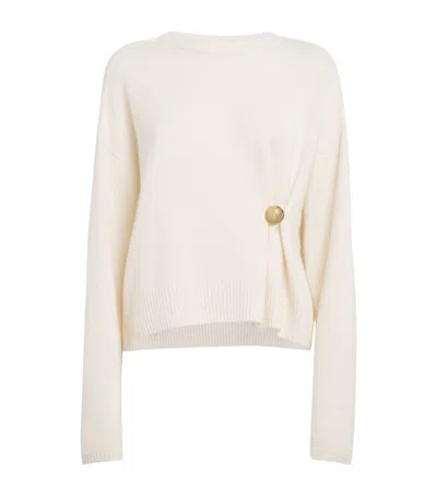 Loulou De Saison Cashmere Bill Sweater In White