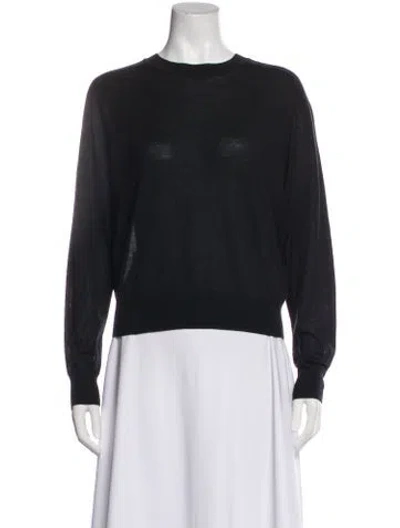 Pre-owned Loulou De Saison Cashmere Crew Neck Sweater In Black