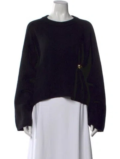 Pre-owned Loulou De Saison Cashmere Crew Neck Sweater In Black