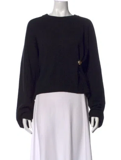 Pre-owned Loulou De Saison Cashmere Crew Neck Sweater In Black