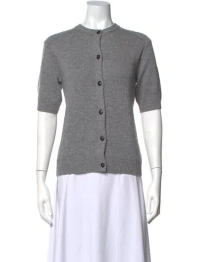 Pre-owned Loulou De Saison Cashmere Crew Neck Sweater In Grey