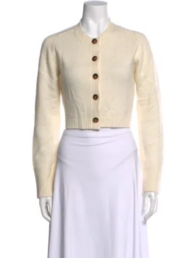 Pre-owned Loulou De Saison Cashmere Crew Neck Sweater In Neutrals
