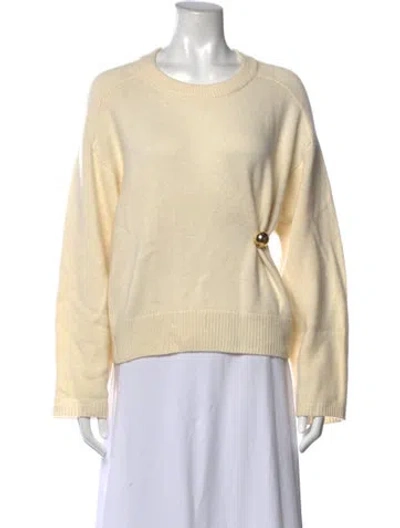 Pre-owned Loulou De Saison Cashmere Crew Neck Sweater In Neutrals