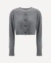 Loulou De Saison Zephir Lds Cropped Cardigan In Gray