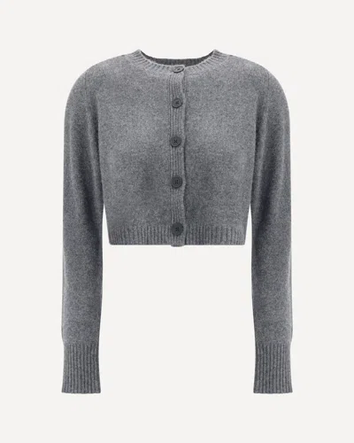 Loulou De Saison Cashmere Crop Cardigan In Gray