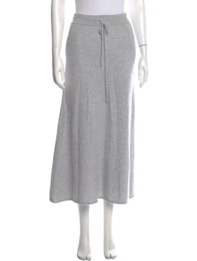 Pre-owned Loulou De Saison Cashmere Midi Length Skirt In Gray