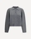 Loulou De Saison Homere Lds Polo-neck Ribbed Sweater In Gray