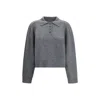 Loulou De Saison Homere Lds Polo-neck Ribbed Sweater In Gray