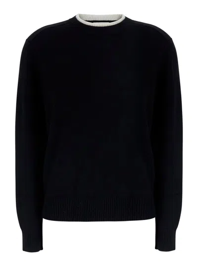 Loulou De Saison Cashmere Sweater With Contrasting Collar And Tone-on-tone Logo For Women In Multi