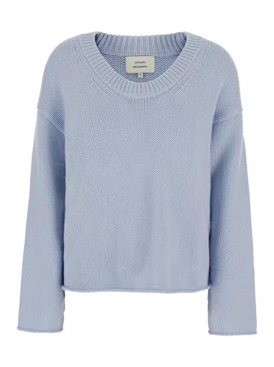 Loulou De Saison Cashmere Wide-neck Sweater In Blue