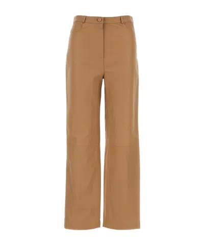 Loulou De Saison Casual Pants With Belt Loops In Brown