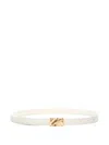 Loulou De Saison Ceylon Textured Embossed Belt In White