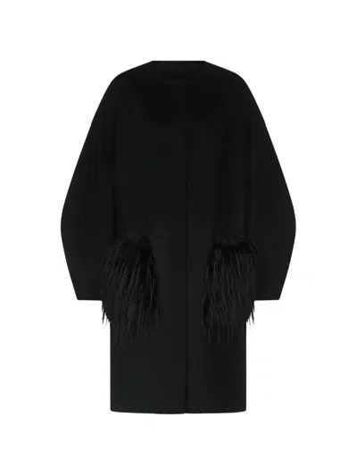 Loulou De Saison Cilia Collarless Coat In Black