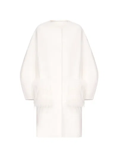 Loulou De Saison Cilia Collarless Coat In White