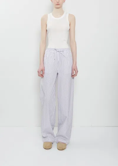 Loulou De Saison Cisco Striped Cotton-poplin Wide-leg Pants In Multi