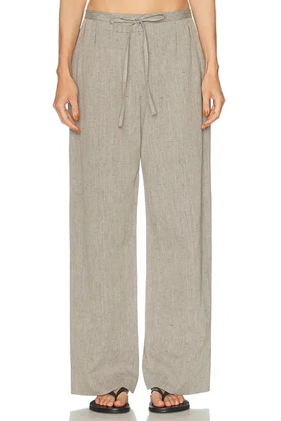 Loulou De Saison Clark Loose Fit Elastic Waist Pant In Gray