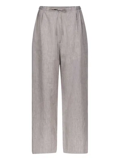 Loulou De Saison Clark Pleated Drawstring Trousers In Gray