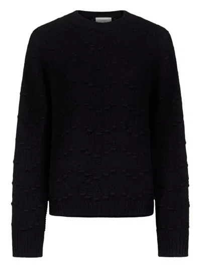 Loulou De Saison Cleidy Crochet 3d Motif Sweater In Black