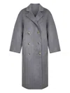 Loulou De Saison Borneo Lds Grey Melange Coat In Gray