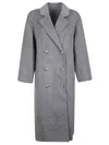 Loulou De Saison Borneo Lds Grey Melange Coat In Gray