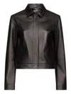 Loulou De Saison Collared Leather Jacket In Black