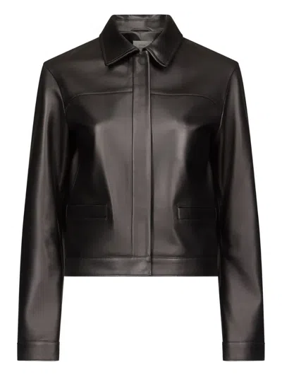 Loulou De Saison Collared Leather Jacket In Black