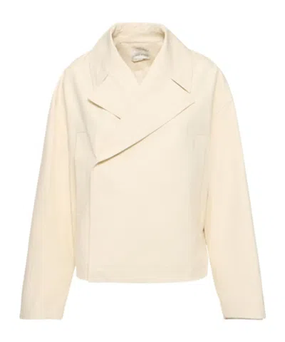 Loulou De Saison Collared Short Jacket In Neutral