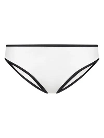 Loulou De Saison Contrast-trim Bikini Bottom In White