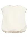 Loulou De Saison Cosma Gathered-shoulder Top In Neutral