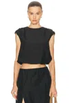 Loulou De Saison Cosma Gathered Sleeveless Top In Black