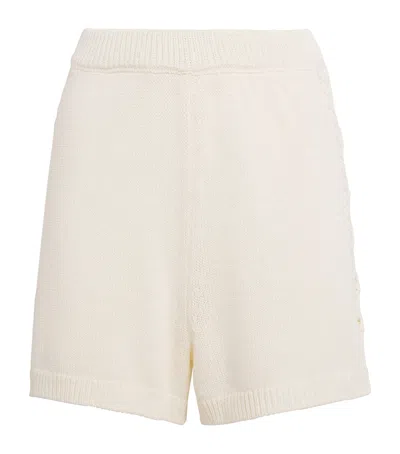 Loulou De Saison Cotton Crochet Shorts In Neutral