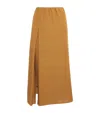 Loulou De Saison Carmen Cotton And Silk-blend Voile Midi Skirt In Orange