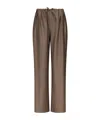 Loulou De Saison Cove Lds Elastic Waisted Trousers In Brown
