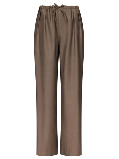 Loulou De Saison Cove Pants Woman Brown