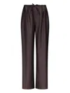 Loulou De Saison Wide-leg Casual Pants In Brown