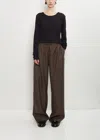 Loulou De Saison Cove Wool Wide Pants In Brown