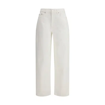 Loulou De Saison Cream Cotton Straight-leg Jeans In White