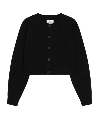 Loulou De Saison Crew Neck Cardigan In Black