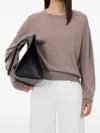Loulou De Saison Angus Lightweight Cashmere Sweater In Brown