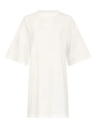 Loulou De Saison Crew-neck Drop-shoulder T-shirt In White