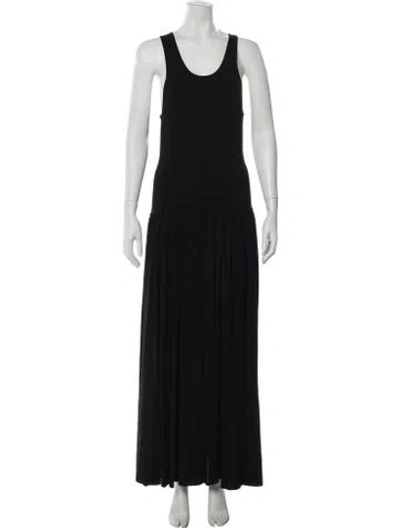 Pre-owned Loulou De Saison Crew Neck Long Dress W/ Tags In Black