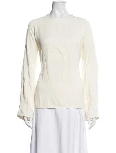 Pre-owned Loulou De Saison Crew Neck Long Sleeve Top W/ Tags In Neutrals